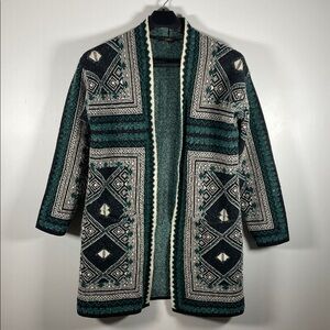 Maxsport Geometric Patterned Open Cardigan Boho Outwear
